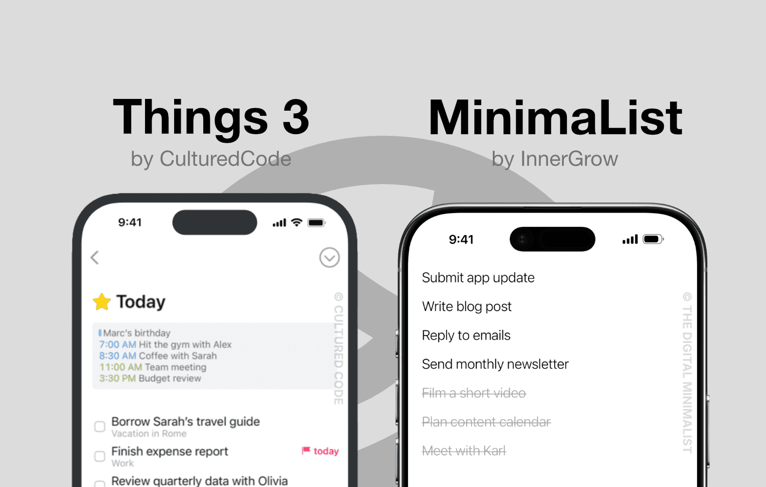 Things 3 vs MinimaList